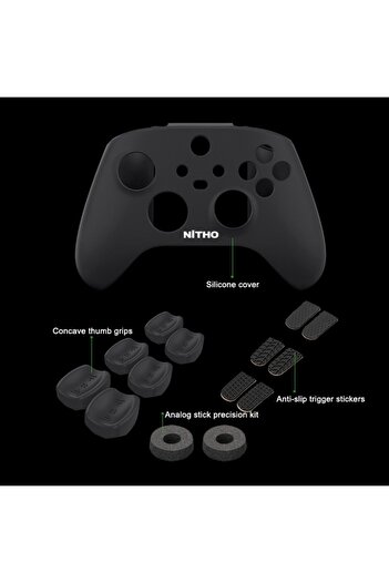 erorex مجموعة ألعاب Nitho Fps وحدة تحكم Xbox Series X/S، 1 × غطاء حماية من السيليكون، مجموعة من 2 عصا صغيرة