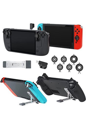 erorex Steam Deck Joystick Guards Bundle 6 Joystick Protective Holder 1 Kickstand 1 90 Degree Usb C Male