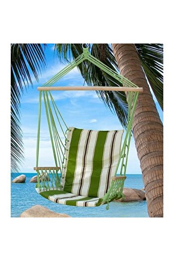 SGTT Hanging chair type hammock, SGTT, 100x50cm, max 150 kg, cotton, green/white