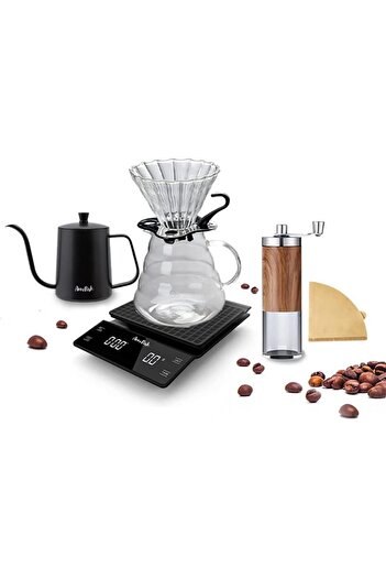 erorex 6 Pack V60 Coffee Maker Set Pour Over Drip Coffee Maker Set With Coffee Grinder And Coffee Scale