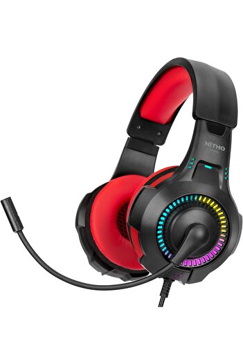 erorex Nitho Nx200 Stereo Gaming Headset Noise Canceling Cardioid Mic & Rgb Led Light Pc Ps4 Ps5 Xbox One