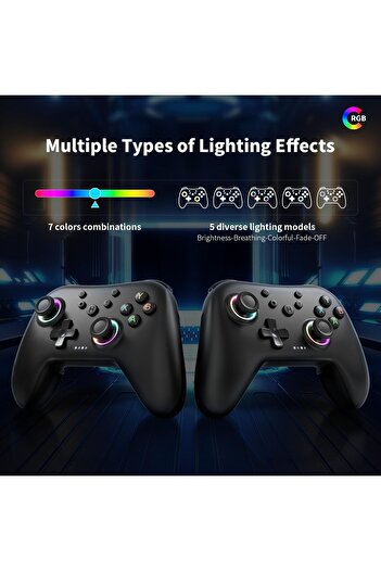 erorex وحدة تحكم لاسلكية Aurora 2.4G Bluetooth لأجهزة الكمبيوتر الشخصية/Switch/Stem/Ios/Android، وحدة تحكم Gamepad للكمبيوتر الشخصي