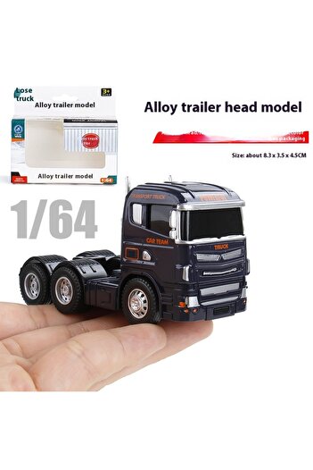 Choice1 navy blue with box 1:64 Alloy Truck Cab Model, Retro Style with Pull-Back Motor Action, Perfect Kids