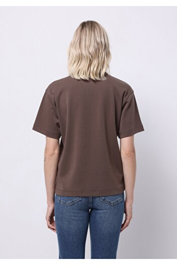 Colin's Regular Fit Round Neck Plain Women's Brown Short Sleeve T-Shirt
