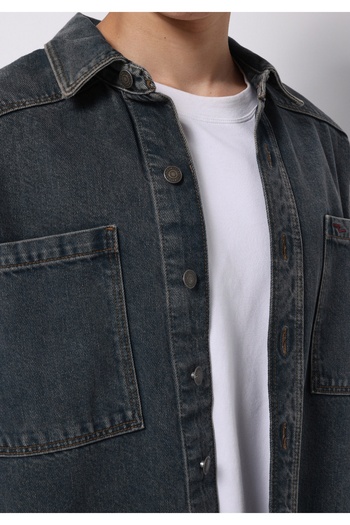 Colin's Oversize Fit Erkek Mavi Shacket