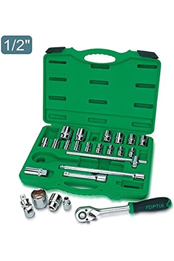 TOPTUL طقم مقابس احترافية من 24 قطعة بقياس 1/2 بوصة من Doctor Flank