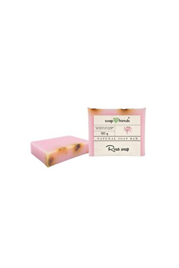 Soap&Friends Nourishing Damask Rose Soap Bar for Daily Cleansing Purpose | Moisturizes and Softens Skin, 130g