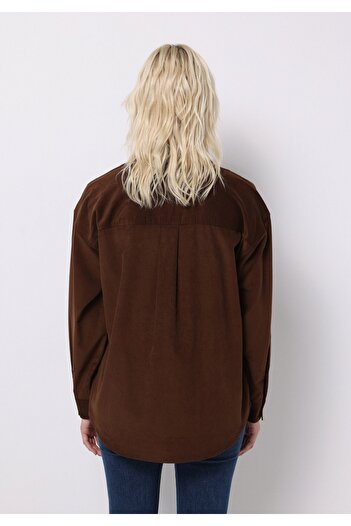 Colin's Regular Fit Shirt Neck Plain Women's Brown Long Sleeve Shirt