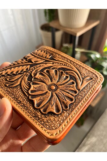 Pey Aksesuar Western Pattern Leather Wallet Custom Handmade