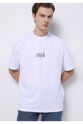 Colin's Comfort Fit Round Neck Plain Men's White Short Sleeve T-Shirt