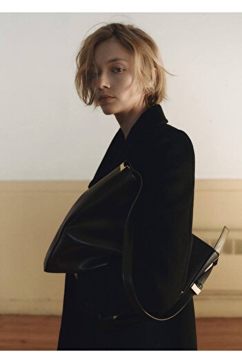 MANGO Woman Metal detaylı shopper çanta