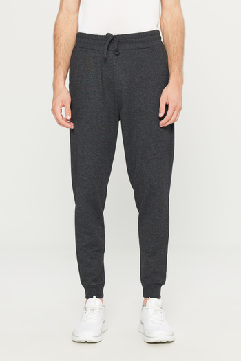 AC&Co / Altınyıldız Classics Ανδρικό Anthracite-Melange Standard Fit 2 νήματα με τσέπες Άνετο βαμβακερό παντελόνι Jogger από ανακυκλωμένο