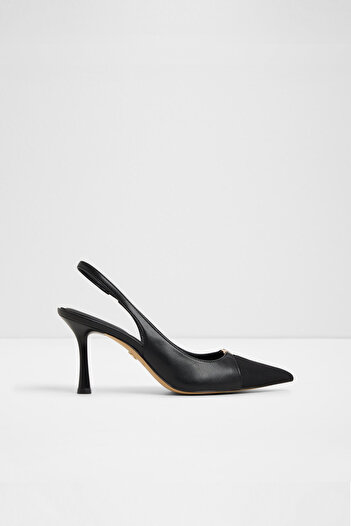 Aldo Augustas - Women's Black Thin Heeled Slip-On Slingback Shoes