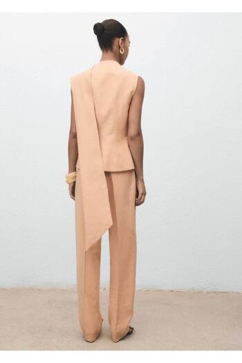 MANGO Woman Beli lastikli lyocell pantolon