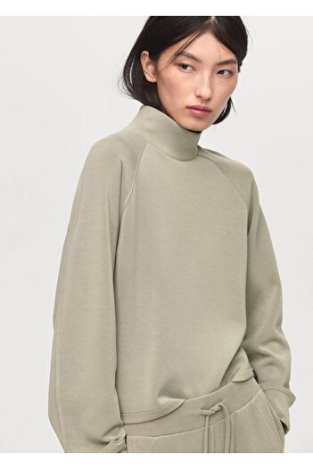 MANGO Woman Yüksek yaka sweatshirt
