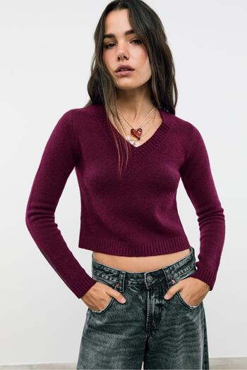 Stradivarius Soft-touch cropped knit sweater