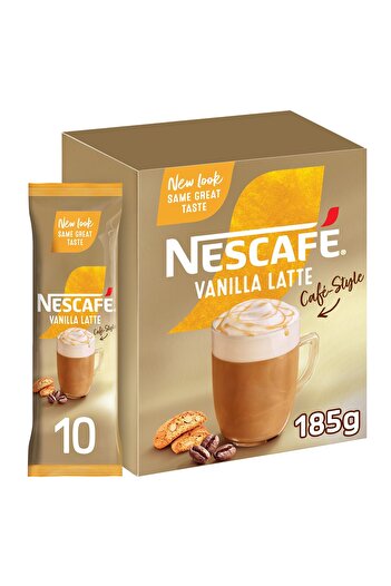 Nescafe Vanilla Latte Coffee Mix 10 x 18.5 gSmooth and Creamy Instant Coffee with Vanilla Flavor