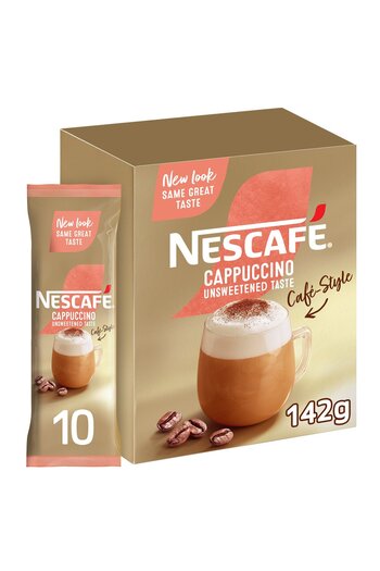 Nescafe Cappuccino Coffee Mix Unsweetened Taste 10 x 14.2 gSmooth Creamy Coffee with No Added