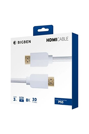 Nacon HDMI 2.1 Braided Cable 3m White for Gaming Consoles