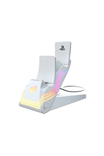 Pdp Stație de încărcare, Afterglow Wave, PlayStation 5, DualSense, iluminare RGB, alb