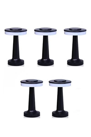 Taimi Pack of 5 Portable LED Table Lamp with Touch Sensor, 3Levels Brightness,Rechargeable Battery,Black