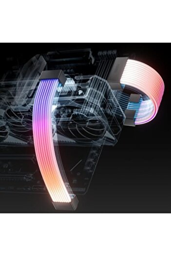 Asiahorse ARGB PSU Extension Cable Cover Kit, Light Up RGB LED Strip 2Pack for GPU and Motherboard P