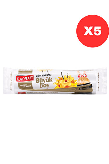 Koroplast Drawstring Garbage Bag Vanilla 10Pcs Large Size X5