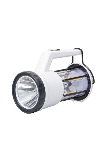 FOXMAG24 Lanternă tip felinar, 6 moduri de iluminare, reîncărcabilă prin USB, diametru 10 cm, înălțime 24 cm, alb/negru