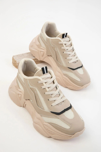Zerenyus Mose Knitwear Detailed Lace-Up Women's Sports Shoes