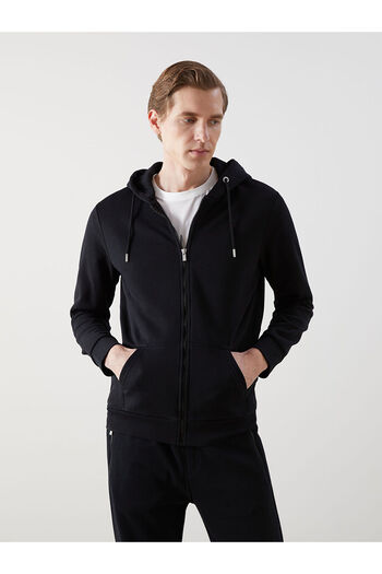 LC Waikiki Hooded Long Sleeve Men's Zippered Sweatshirt