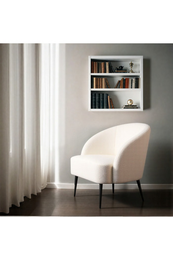 Ebticar Elegant single fabric chair, white