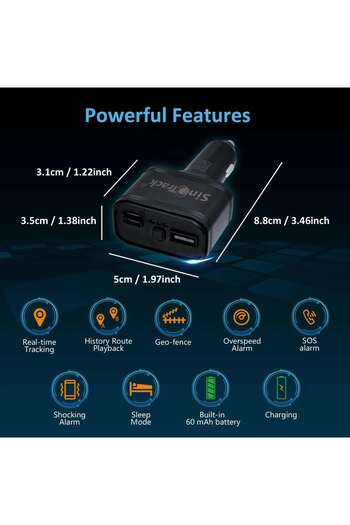OEM Car charger with GPS Tracker, USB output, ST-909, GSM, Location and Tracking, Plug and Play