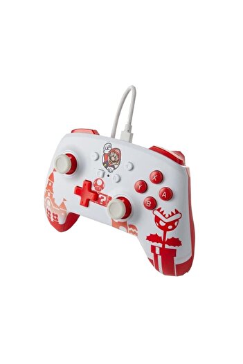 Powera Controller Enhanced Wired Mario Red/White - Nintendo Switch