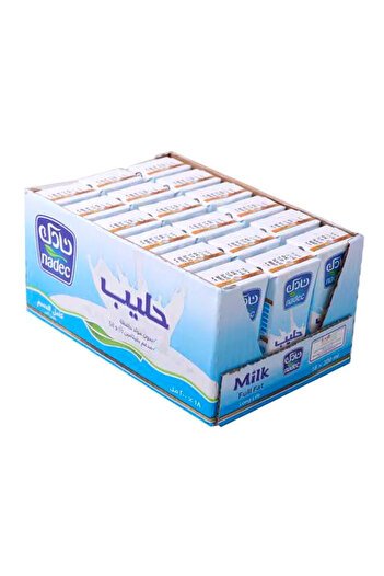 Nadec Fresh Milk Long Life Full Fat, 200ml × 18