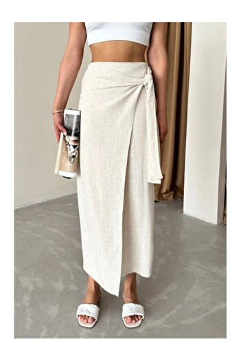 My Blog Stone Side Tie Detailed Skirt - 1168