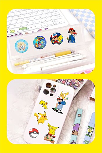 Piksel Grafik Pokemon 40 Pieces Stickers Set - Pen, Laptop Notebook Water Bottle Sticker