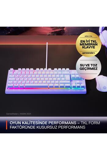 SteelSeries Apex 3 TKL RGB Suya ve Toza Dayanıklı Türkçe Gaming Klavye – Lila