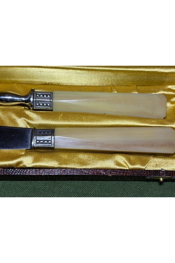 tayfuntufan antika koleksiyon 1960S French Katalin Handle Serving Set in Original Box - Lıj97Eruh