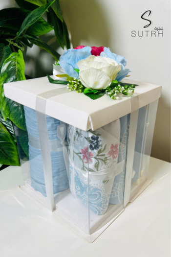 Home 5-piece prayer rug set, embroidered sponge padded with an embroidered prayer sheet. Excellent soft, cool material provides you with comfort.