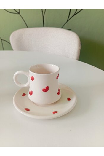 ZÜMRAHOME Set of 2 Coffee Cups with Heart