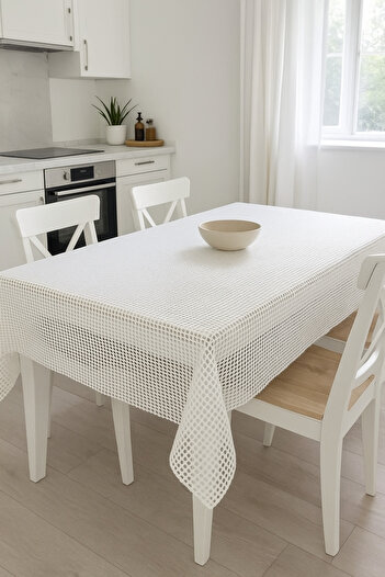 aydev home collection Wicker Luxury Pvc Coated Erasable Table Cloth Waterproof Transparent Oilcloth Table Cloth Cream