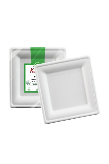 KAFEM Ekolojik Kare Tabak 26 cm 25 Adet
