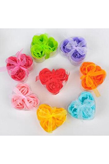 ForWhat Rose Motif Soap with Mini Heart Box for Office Home Office Gift