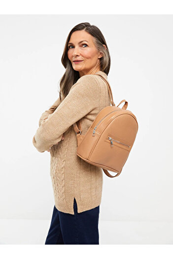LC Waikiki Lcw Accessories Brown Leather Look Women's Backpack