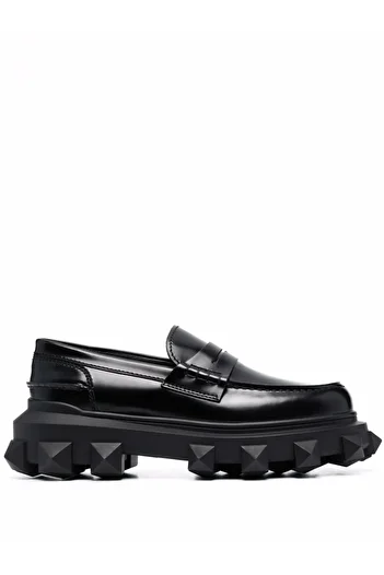 Valentino Garavani Trackstud Complete Leather Women's Loafer