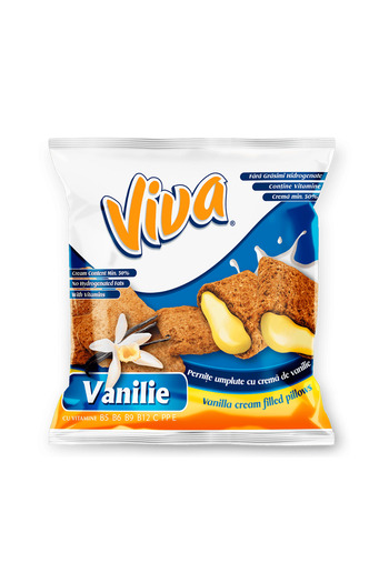 VİVA Pillows filled with vanilla cream, 6 x 100g