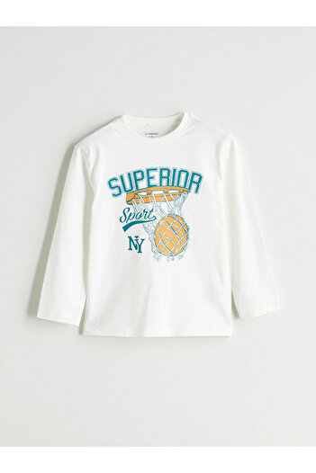LC Waikiki Crew Neck Printed Boys Sweatshirt and Tracksuit Bottom 2-Piece