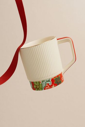 Onedekor Porcelain Luxury Scarlet Red Mug Gold 250ml