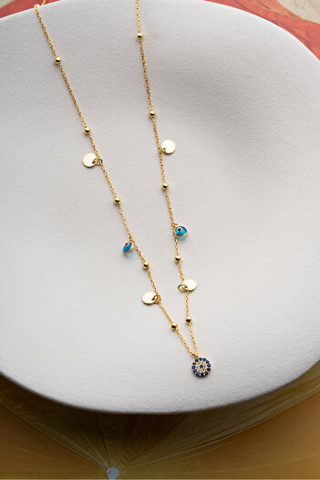 Silvano Jewelry 925 Ayar Gümüş Nazar Pullu Model Kolye