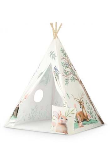 NUKIDO Children's play tent, Nukido, with window, cushion, sewn base, 114 x 114 x 165 cm, Animals
